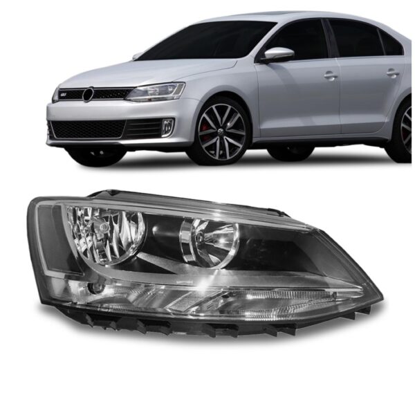Farol Para Volkswagen Jetta 11 12 13 Mascara Negra 1ª Linha Direito/passageiro