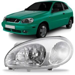 Farol Para Daewoo Lanos 1997 A 02 Lente Em Acrílico 1ª Linha - Esquerdo/motorista