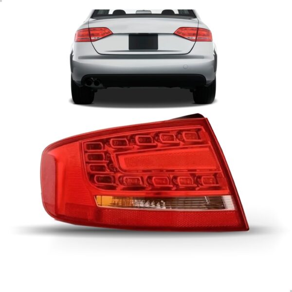 Sinaleira Traseira Para Audi A4 2009 A 2012 Sedan Com Led Lado Esquerdo
