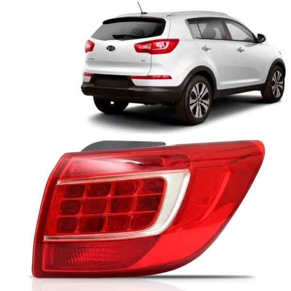 Lanterna Traseira Sportage 2011 2012 2013 Com A Cor Vermelha Lado Direito