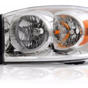Farol Dodge Ram 2007 2008 2009 2010 Cromado 1ª Linha - Esquerdo/motorista