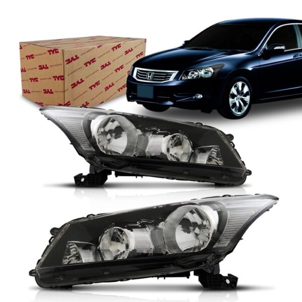 Farol Para Accord 08 09 10 2011 2012 Mascara Negra 1ª Linha Direito/passageiro