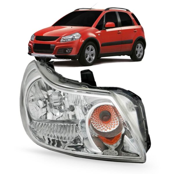 Farol Suzuki Sx4 09 10 11 12 13 Cromado C/garantia 1ª Linha - Direito/passageiro