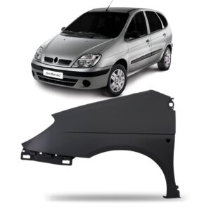 Paralama Scenic 2001 A 2007 Com Furo Para Pisca C/ Cor Preta Lado Esquerdo