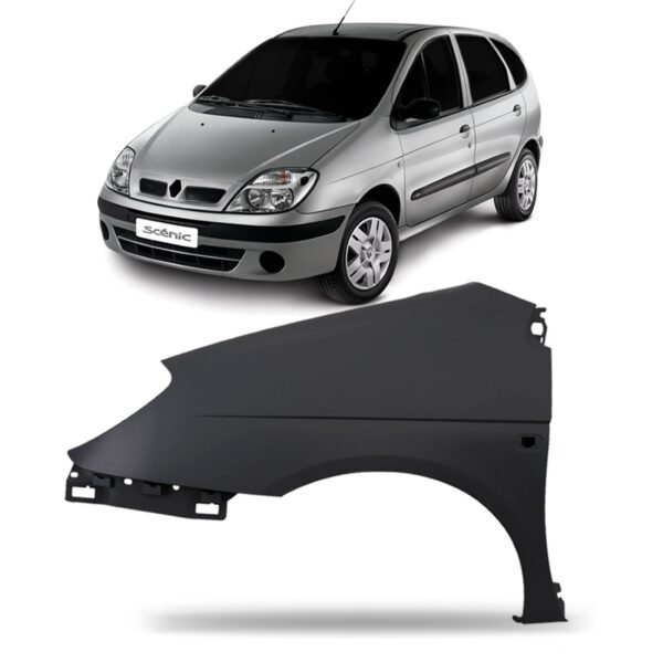 Paralama Scenic 2001 A 2007 Com Furo Para Pisca C/ Cor Preta Lado Esquerdo
