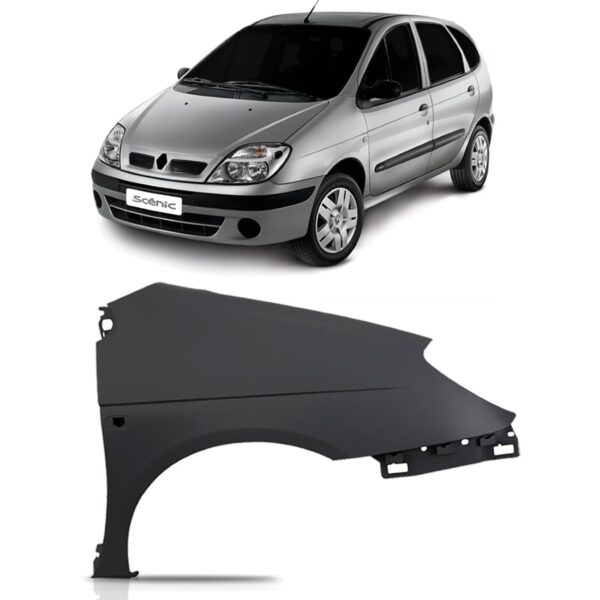 Paralama Scenic 2001 A 2007 Com Furo Para Pisca C/ Cor Preta Lado Direito