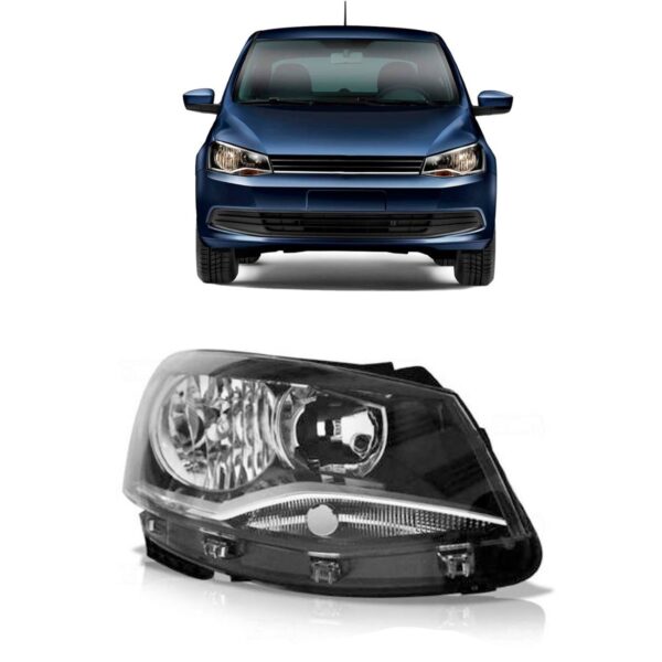 Farol Gol G6 13/16 Foco Duplo Cromado Mascara Negra 1ª Linha - Direito/passageiro