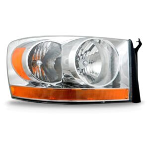 Farol Dodge Ram 06/07 Cromado Pisca Âmbar Inferior 1ª Linha - Direito/passageiro