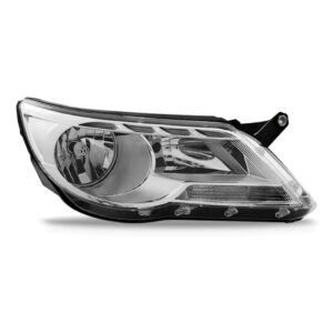 Farol Para Volkswagen Tiguan 2008 A 2011 Elétrico Lente Lisa Lado Direito