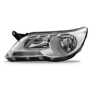 Farol Para Volkswagen Tiguan 2008 A 2011 Elétrico Lente Lisa Lado Esquerdo