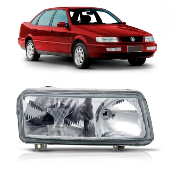 Farol Passat 93 94 95 96 Foco Duplo Mascara Cromada 1ª Linha - Direito/passageiro