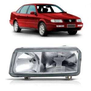 Farol Passat 93 94 95 96 Foco Duplo Mascara Cromada 1ª Linha - Esquerdo/motorista
