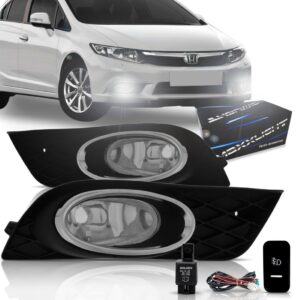 Kit Farol Milha Neblina Honda New Civic 2012 2013 2014 Branco