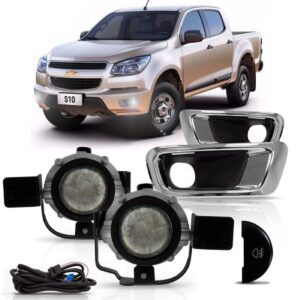 Kit Farol Milha Neblina S10 Ltz 2012 À 2016 Moldura Cromada Cristal