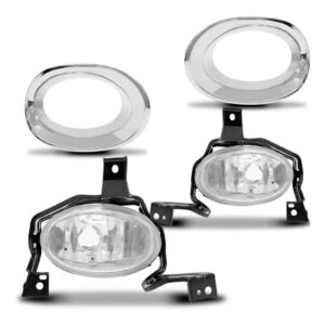 Kit Farol Neblina Milha Crv 2010 2011 Com Moldura Cromada Transparente