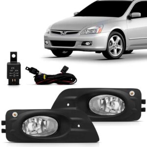 Jogo Farol Milha Auxiliar Accord 2006/2007 C/ Moldura Preta