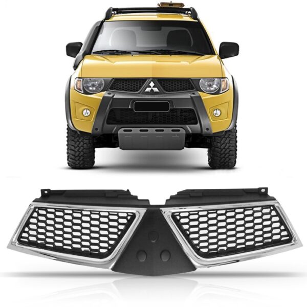 Tela Frontal L200 Triton 2011 2012 Moldura Cromada