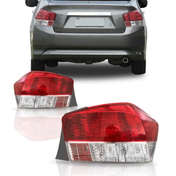 Lanterna Traseira City 2009 2010 2011 1ª Linha Esquerdo Vermelho/bicolor