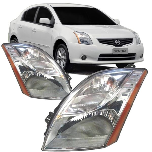 Farol Sentra 2010 2011 2012 2013 Cromado 1ª Linha Esquerdo/motorista