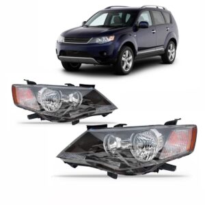 Farol Outlander 2008 2009 Fumê Eletrico 1ª Linha - Esquerdo/motorista