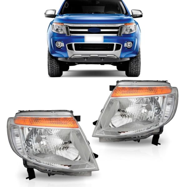 Farol Ranger 13 2014 2015 2016 Pisca Ambar Cromado 1ª Linha - Direito/passageiro