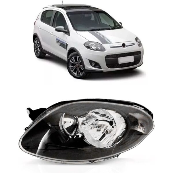 Farol Mascara Negra Palio 2012 A 2017 1ª Linha Direito/passageiro