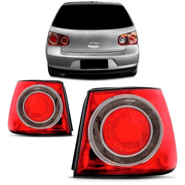 Lanterna Traseira Canto Golf 2007 Até 2023 Vermelha 1ª Linha Esquerdo Vermelho