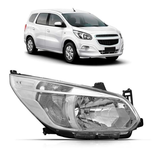 Farol Spin 2012 13 2014 15 16 Cromado Manual Oferta 1ª Linha - Direito/passageiro
