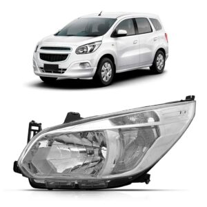 Farol Spin 2012 13 2014 15 16 Cromado Manual Oferta 1ª Linha - Esquerdo/motorista