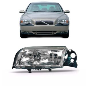Farol Principal Para Volvo S80 1999 A 03 Lente Lisa 1ª Linha Esquerdo/motorista