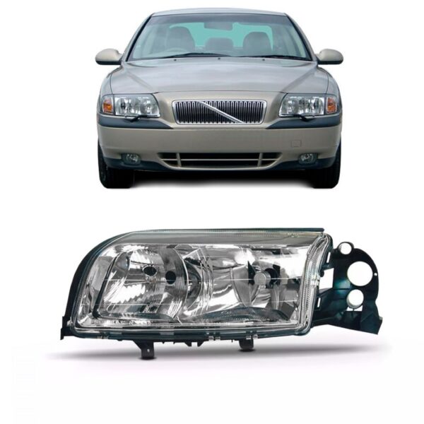 Farol Principal Para Volvo S80 1999 A 03 Lente Lisa 1ª Linha Esquerdo/motorista