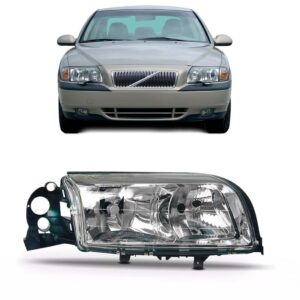 Farol Principal Para Volvo S80 1999 A 03 Lente Lisa 1ª Linha Direito/passageiro