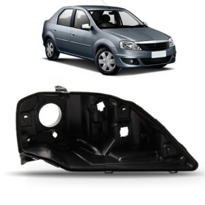 Carcaça De Farol Renault Logan 2009 2010 2011 2012 2013. Direito
