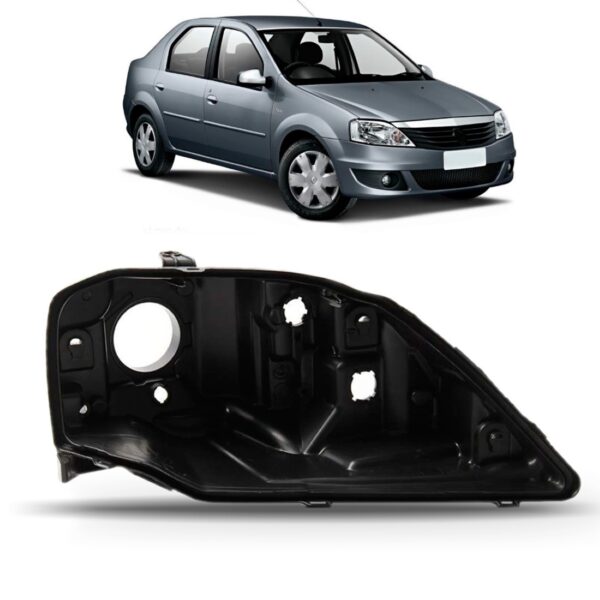 Carcaça De Farol Renault Logan 2009 2010 2011 2012 2013. Direito