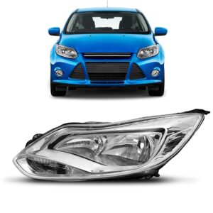 Farol Focus 2014 2015 2016 Eletrico C/motor Cromado 1ª Linha - Esquerdo/motorista