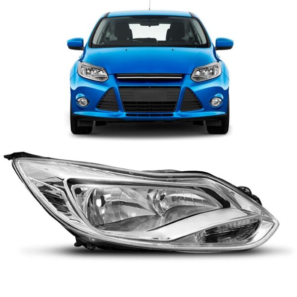 Farol Focus 2014 2015 2016 Eletrico C/motor Cromado 1ª Linha - Direito/passageiro
