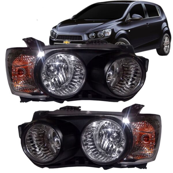 Farol Sonic Chevrolet 2012 2013 2014 Mascara Negra 1ª Linha Esquerdo/motorista