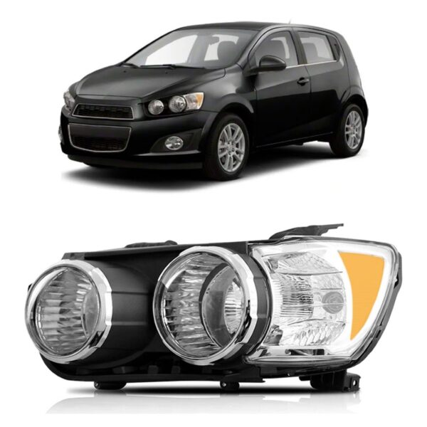 Farol Sonic 12 13 14 15 16 Aro Cromado C/ Garantia 1ª Linha Direito/passageiro