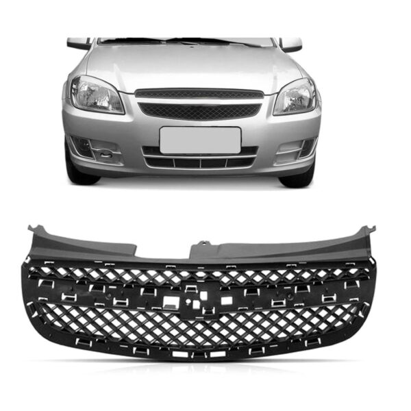 Grade Radiador Celta Prisma 2011 12 2013 Preta S/moldura - Preto