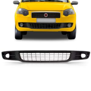 Grade Central Parachoque Siena 2009 Á 2012 Com Furo Preta Preto Fosco