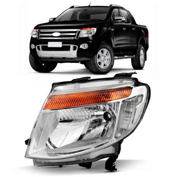 Farol Ranger 2013 2014 2015 2016 Manual Cromado Com Garantia Lado Esquerdo
