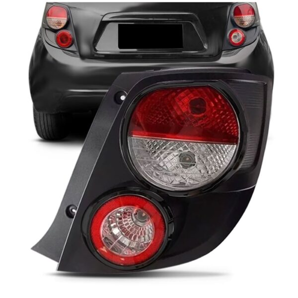 Lanterna Traseira Sonic 2012/2014 Hatch Friso Preto 1ª Linha Direito Vermelho