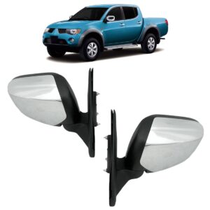 Espelho Retrovisor Pajero Dakar Triton 2007 A 2014 Fixo Crom Lado Direito