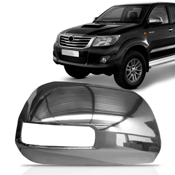 Capa Retrovisor Hilux 2013 2014 2015 2016 Cromado Com Furo Lado Direito