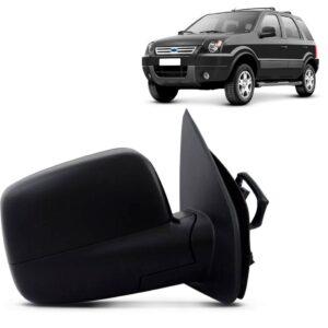 Retrovisor Ecosport 2003 2004 05 A 2009 Eletrico Preto Liso Lado Direito