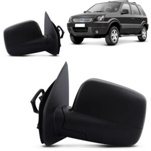 Retrovisor Ecosport 2003 2004 05 A 2009 Eletrico Preto Liso Lado Direito