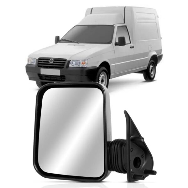 Retrovisor Fiorino Fixo 1997 A 2007 Com A Regulagem Manual Lado Esquerdo