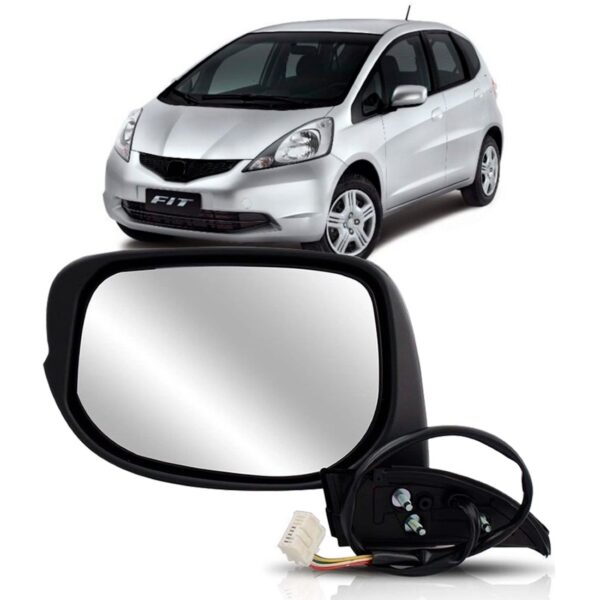 Retrovisor Fit 2009/2014 Eletrico S/pisca Capa Primer Oferta Lado Esquerdo