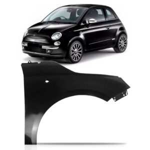 Paralama Fiat 500 2007 2008 2009 2010 2011 Com A Cor Preta Lado Direito
