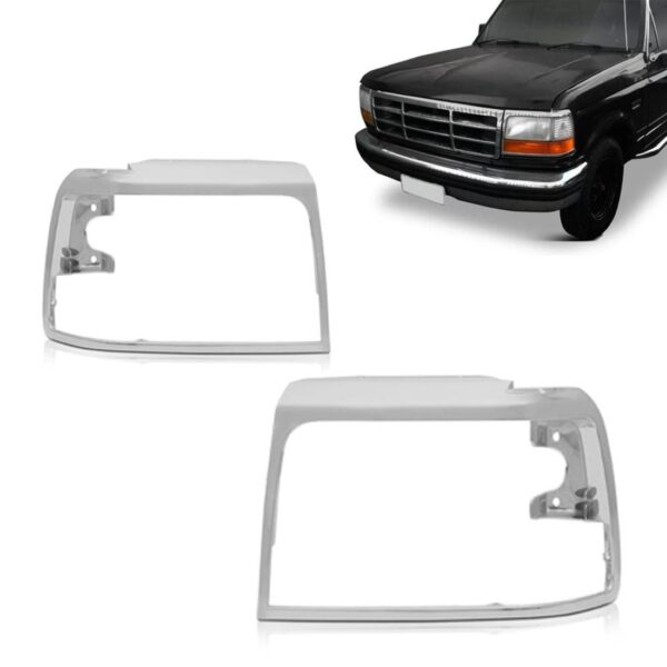 Aro Farol Dianteiro Ford F1000 1996 1997 1998 Cromado Lado Esquerdo